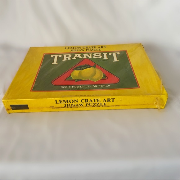 Vintage lemon jigsaw puzzle new in box sealed deadstock transit power ranch art - Picture 2 of 3
